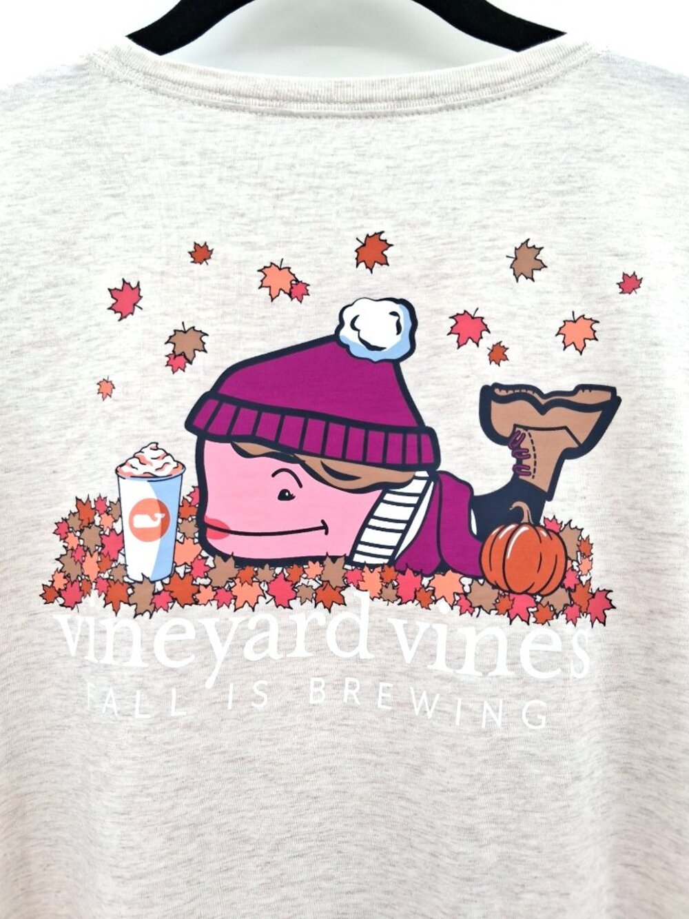 Vineyard Vines Fall Is Brewing Long Sleeve Graphic Tee Size Large
